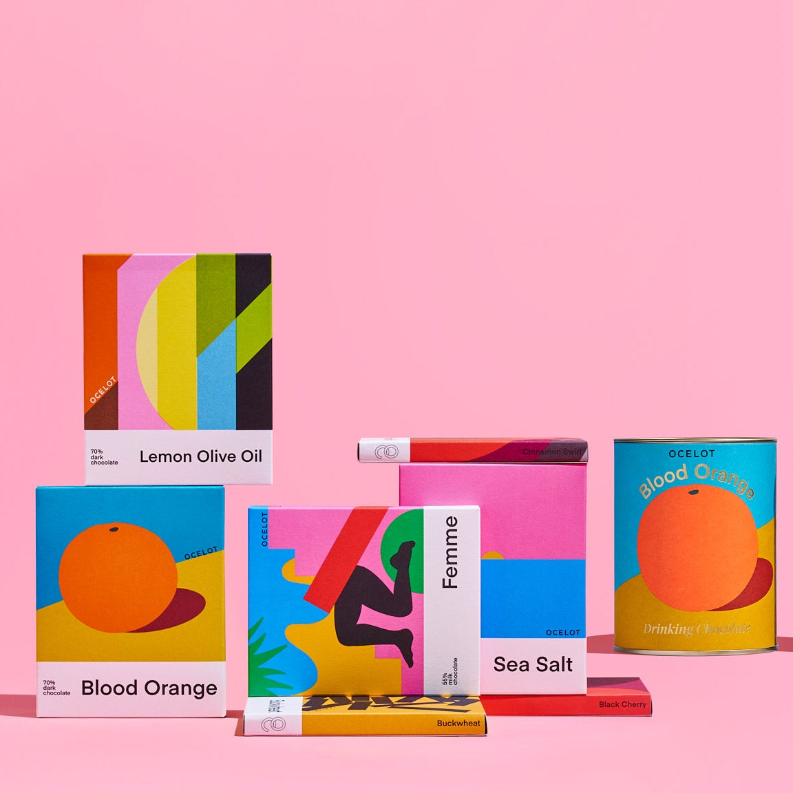 craft chocolate bars and hot chocolate in beautiful packaging design for gift and treat